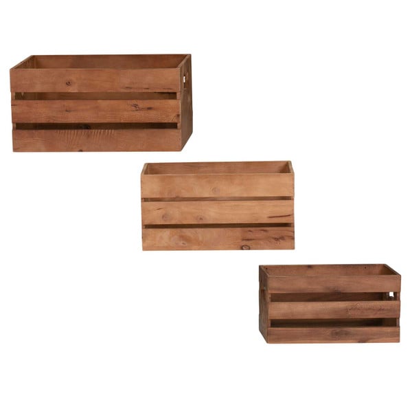 3 wooden storage box set